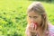 Girl eating an apple