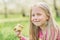 girl eating Apple. Child eating healthy fruit