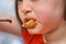 Girl Eating Chocolate Bread