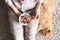 Girl eating healthy breakfast bowl with yogurt and berries