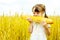 Girl eating a long loaf