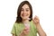 Girl eating yogurt