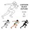 The girl is engaged in athletics.The Olympics in athletics.Olympic sports single icon in cartoon style vector symbol