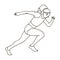 The girl is engaged in athletics.The Olympics in athletics.Olympic sports single icon in outline style vector symbol