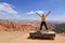 Girl enjoy landscape in Bryce Canyon national park