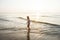 Girl enjoying beach time alone