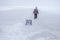 Girl enjoying a sleigh ride on the frozen lake, winter, silence and wild nature, lifestyle