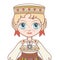 The girl in Estonian dress. Historical clothes .Portrait, avatar