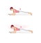 Girl is exercising. Exercises for the back and buttocks. Illustration isolated on white background