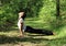 Girl exercising yoga - cobra pose