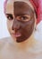 girl face mask chocolate natural cosmetic beautician cure relaxation