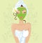 Girl with facial mask