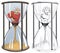 Girl falls in Hourglass. Allegories of Lifestyle. Stock illustration