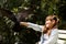 Girl Feeding Pigeon