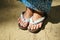 Girl feet with sansals