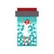 Girl fighting trapped inside a pill bottle vector concept