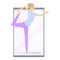 Girl fitness blog icon, cartoon style