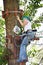 Girl fixes safety cable