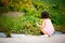 Girl in flower garden