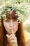 Girl in flower garland