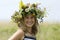 Girl with flower wreath