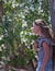 Girl and flowers