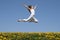 Girl flying in a jump