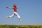 Girl flying in a jump