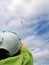 Girl flying a kite