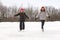 Girl friends skating