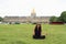 Girl in front of palace Invalides