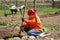 Girl gardening