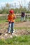 Girl gardening