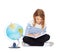 Girl with globe and book