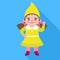 Girl gnome icon, flat style