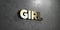 Girl - Gold sign mounted on glossy marble wall - 3D rendered royalty free stock illustration
