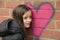 Girl and graffiti heart