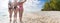 Girl Group On Beach Summer Vacation, Young Woman Back Rear View Closeup