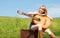 Girl with a guitar outdoor