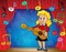 Girl guitar player on stage theme 2