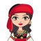 The girl in Gypsy dress. Historical clothes. Portrait, avatar.