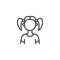 Girl with hair tails avatar line icon