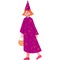 Girl in halloween sorceress costume vector icon
