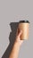 Girl hand hold coffee plastic cup