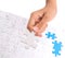 Girl Hand Playing Jigsaw Puzzle IV