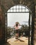 Girl in the hat looking on the Mediterranean sea from Castle, Alanya Kalesi.