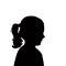 A girl head, body silhouette vector