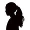 A girl head, body silhouette vector