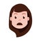 Girl head emoji with facial emotions, avatar character, woman grieved face with different female emotions concept. flat