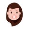 Girl head emoji with facial emotions, avatar character, woman shut up face with different female emotions concept. flat